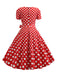 1950s Square Neck Short Sleeves Dress: where 1950s romance meets her modern spirit