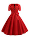 This 1950s Square Neck Short Sleeves Dress wraps her in 1950s elegance, one twirl at a time