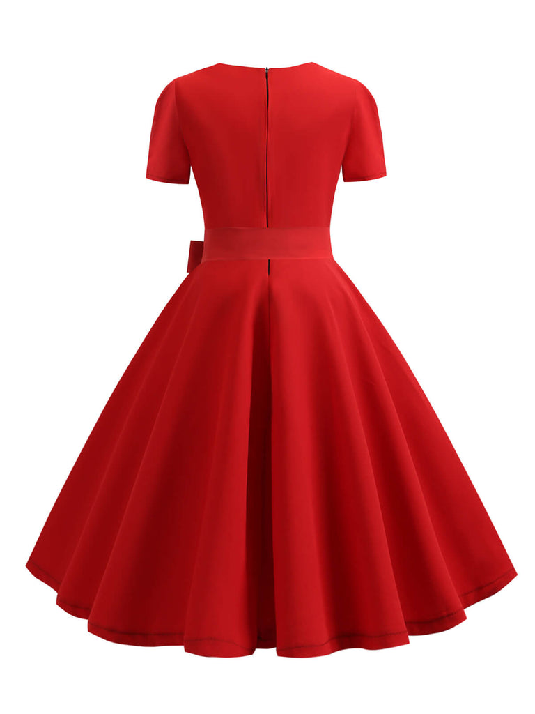1950s Square Neck Short Sleeves Dress — the kind of 1950s dress that makes strangers smile
