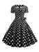 This 1950s Square Neck Short Sleeves Dress wraps her in 1950s elegance, one twirl at a time