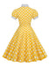 1950s Stand Collar Polka Dot Flared Dress: timeless style reimagined