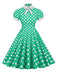 1950s Stand Collar Polka Dot Flared Dress: timeless style reimagined