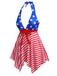 1950s Star Stripe Halter Swimsuit, vintage swimsuit, pin-up swimwear - perfect for women who love vintage and retro fashion