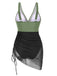 1950s Strap Sheer Mesh Solid One-Piece Swimsuit — 1950s poolside glamour meets sun-drenched confidence