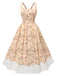 1950s Strap Square Neck Corset Floral Dress: where 1950s romance meets her modern spirit