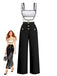 1950s Strapless Cut-Out Patchwork Jumpsuit Set - vintage jumpsuit, retro fashion