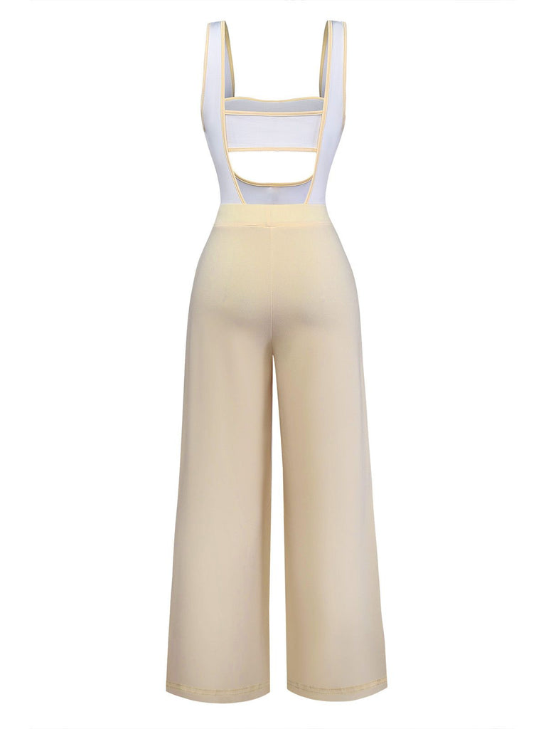 1950s Strapless Cut-Out Patchwork Jumpsuit Set - vintage jumpsuit, retro fashion