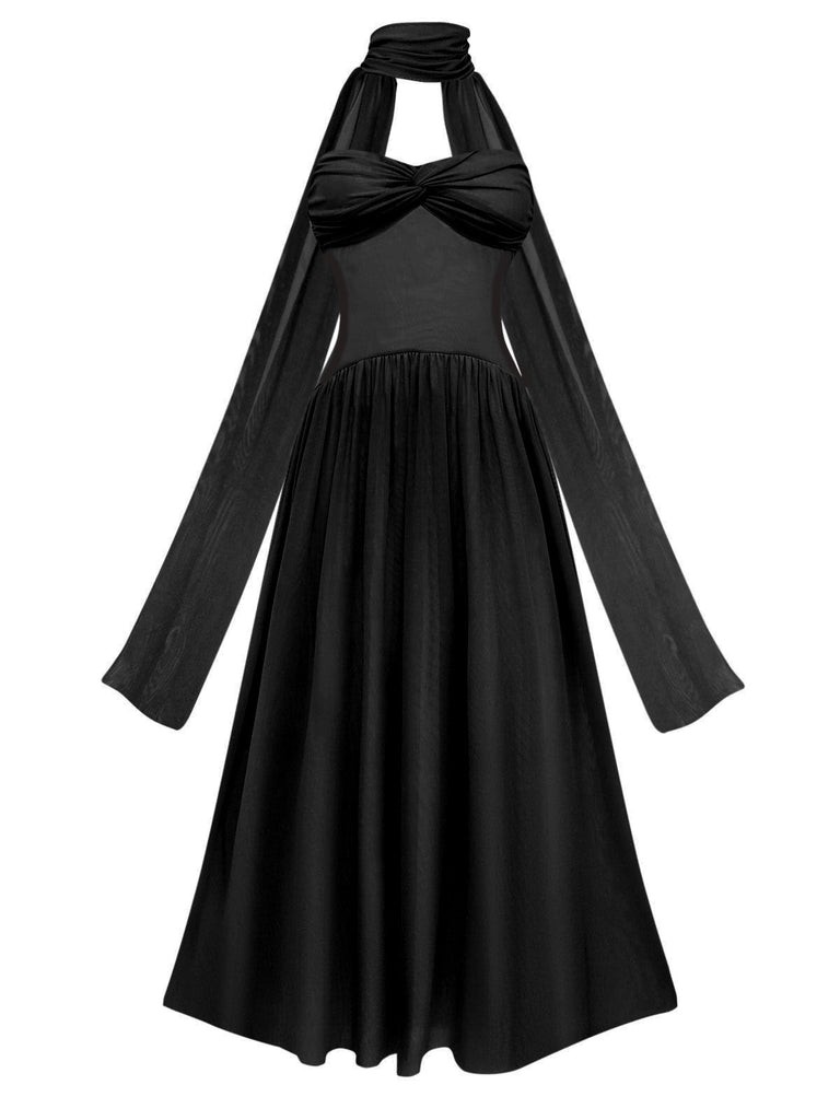 1950s Strapless Halter Neck Dress - vintage dress, retro fashion, rockabilly