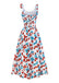 1950s Strawberry Square Neck Wide Strap Dress - vintage dress, retro fashion, rockabilly