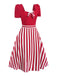 This 1950s Striped Bow Dress wraps her in 1950s elegance, one twirl at a time