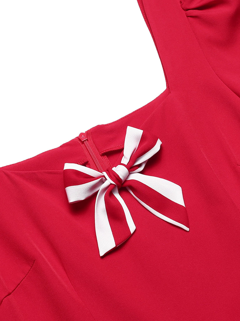 1950s Striped Bow Dress — a 1950s silhouette that turns sidewalks into runways