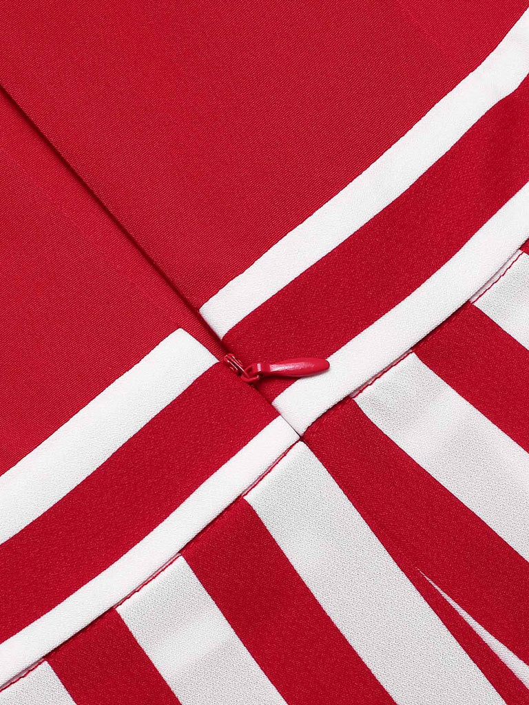 She slips into this 1950s Striped Bow Dress and suddenly it's a 1950s daydream