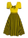 This 1950s Striped Bow Dress wraps her in 1950s elegance, one twirl at a time