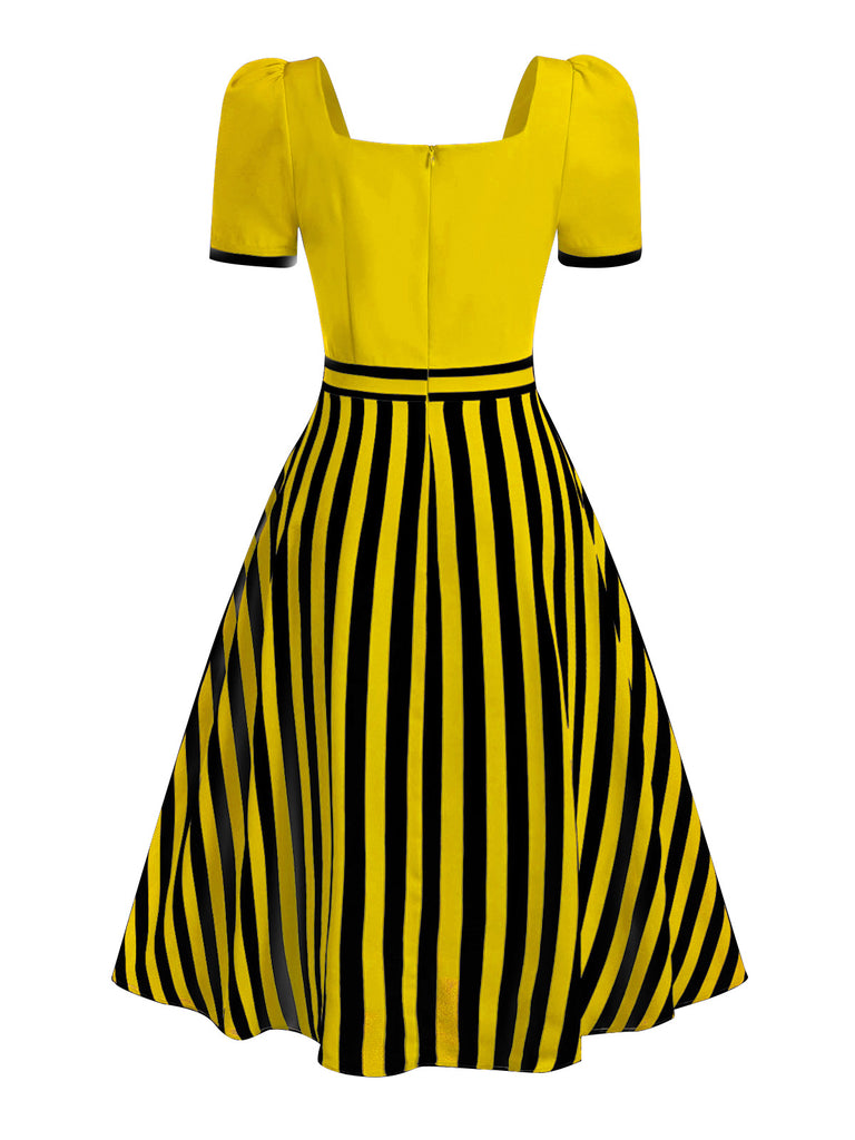 1950s Striped Bow Dress — the kind of 1950s dress that makes strangers smile