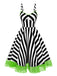& 1950s Striped Fluorescent Lace Dress: where 1950s romance meets her modern spirit