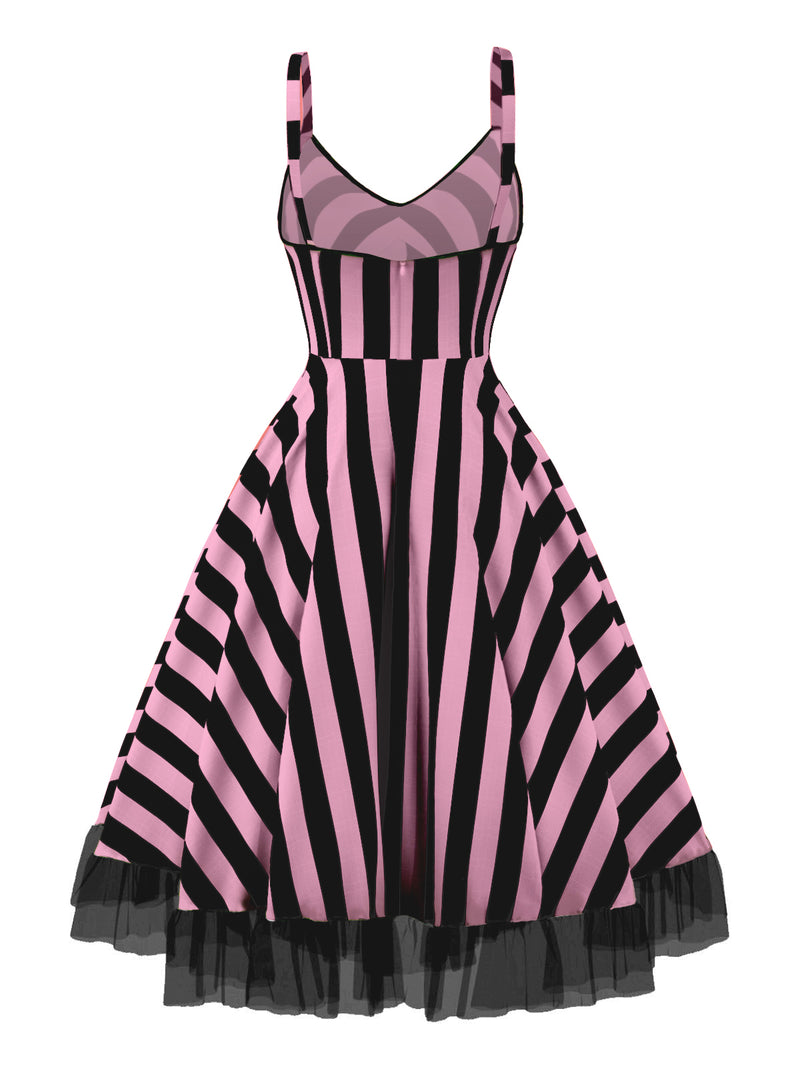 pink and black striped dress Black&Pink 1950s Fluorescent Lace sale-20241111 Alice Plus Size Tulle Pair it with the Size:US16