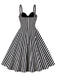 1950s Stripes Contrast Patchwork Strap Dress — vintage elegance for the modern woman