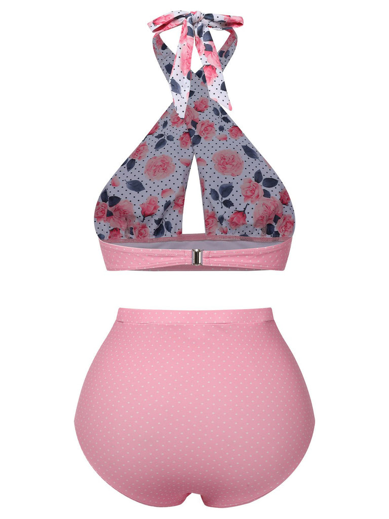 She's wearing 1950s Sunflower Cross Halter Swimsuit and the whole beach remembers the 1950s