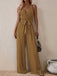 This 1950s Surplice V-Neck Solid Belted Jumpsuit carries 1950s stories waiting to be told