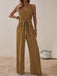 1950s Surplice V-Neck Solid Belted Jumpsuit — the 1950s finishing touch that makes her outfit sing