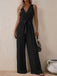 She adds this 1950s Surplice V-Neck Solid Belted Jumpsuit and suddenly it's 1950s perfection