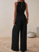 This 1950s Surplice V-Neck Solid Belted Jumpsuit carries 1950s stories waiting to be told