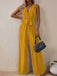 1950s Surplice V-Neck Solid Belted Jumpsuit — the 1950s finishing touch that makes her outfit sing