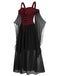 1950s Suspender Contrast Color Chiffon Strap Dress — vintage elegance for the modern woman