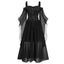 1950s Suspender Contrast Color Chiffon Strap Dress — vintage elegance for the modern woman