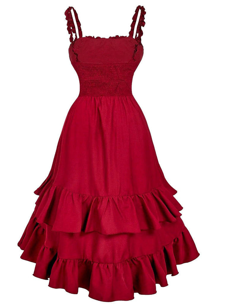 ruched peasant dress Scarlet Darkness Women's Colonial Dress Square Neck Ruched Peasant Prairie Dress with Pockets Blue Small : Amazon.sg: Fashion