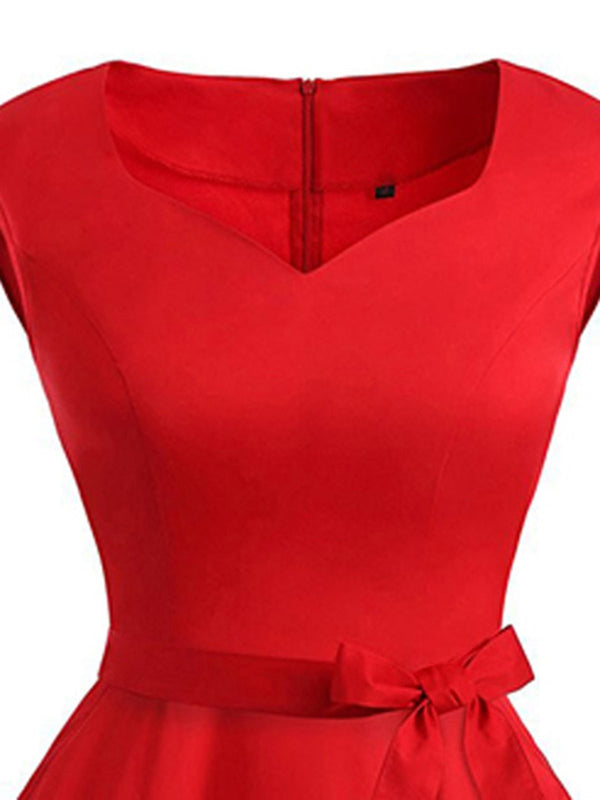 A-Line Cocktail Dress Sweetheart Neckline Fit and Flare Dress with Tie Waist A-Line Cocktail Dress Sweetheart Neckline Fit and Flare Dress with Tie Waist
