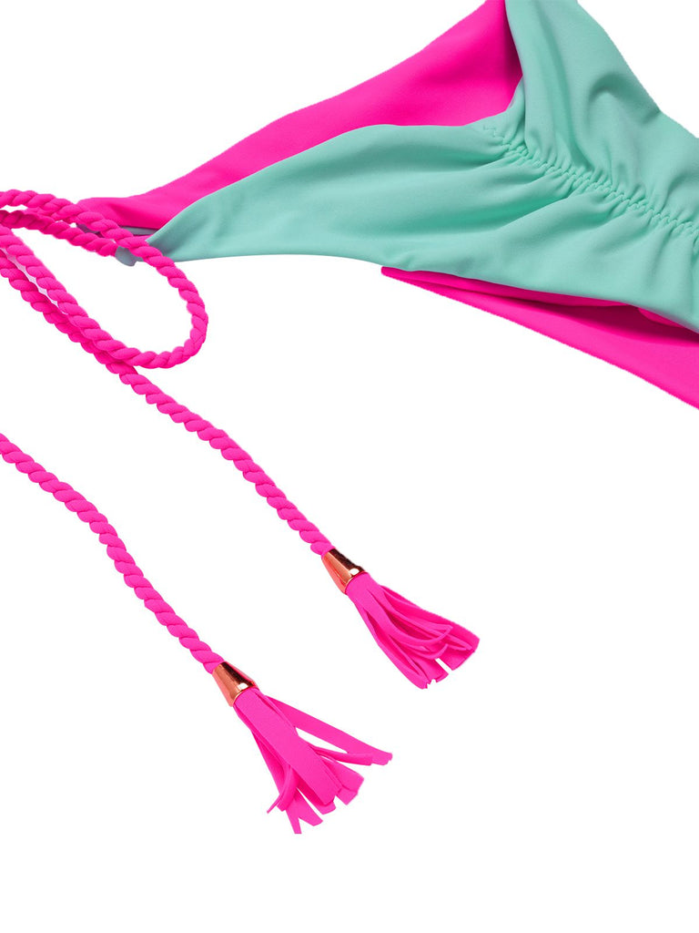 1950s Tie Back Backless Braided Bikini Set, vintage swimsuit, pin-up swimwear - perfect for women who love vintage and retro fashion
