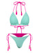 1950s Tie Back Backless Braided Bikini Set, vintage swimsuit, pin-up swimwear - perfect for women who love vintage and retro fashion