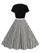 1950s Tie Neck Black & White Stripes Belted Dress: where 1950s romance meets her modern spirit
