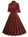 1950s Tie Neck Velvet Flared Sleeve Dress: where 1