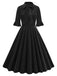 1950s Tie Neck Velvet Flared Sleeve Dress — the ki