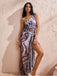 This 1950s Tiger One-Shoulder Swimsuit & Cover-Up carries 1950s vacation dreams in every stitch