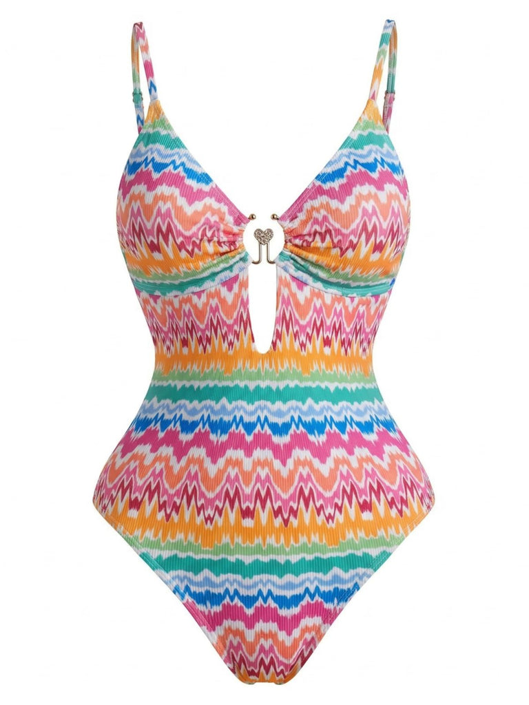 PAT 1950s One Piece Print Swimsuit