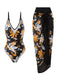 1950s Tropical Print One-Piece Swimsuit & Cover-Up: 1950s Riviera elegance, reimagined for her