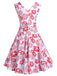 1950s V-Neck All Over Print Swing Dress, vintage dress, retro fashion, rockabilly, pin-up fashion - perfect for women who love vintage and retro fashion