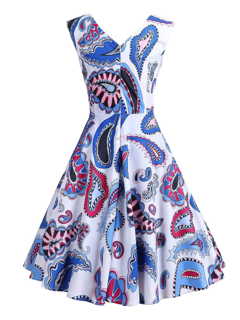 1950s V-Neck All Over Print Swing Dress, vintage dress, retro fashion, rockabilly, pin-up fashion - perfect for women who love vintage and retro fashion