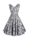 1950s V-Neck All Over Print Swing Dress, vintage dress, retro fashion, rockabilly, pin-up fashion - perfect for women who love vintage and retro fashion
