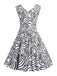 1950s V-Neck All Over Print Swing Dress, vintage dress, retro fashion, rockabilly, pin-up fashion - perfect for women who love vintage and retro fashion
