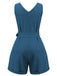 1950s V-Neck Button Waist Tie Romper: timeless style reimagined
