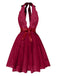 She slips into this 1950s V-Neck Halter Lace Sheer Nightgown and suddenly it's a 1950s daydream