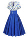 She slips into this 1950s V-Neck Polka Dots Swing Dress and suddenly it's a 1950s daydream
