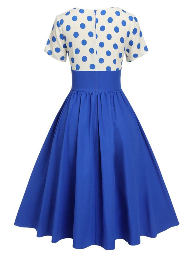 1950s V-Neck Polka Dots Swing Dress: where 1950s romance meets her modern spirit