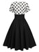 She slips into this 1950s V-Neck Polka Dots Swing Dress and suddenly it's a 1950s daydream