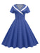 1950s V-Neck Polka Dots Swing Dress, vintage dress, retro fashion, rockabilly, pin-up fashion - perfect for women who love vintage and retro fashion
