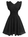 1950s V-Neck Smocked Waist Ruffles Sleeveless Dress — a 1950s silhouette that turns sidewalks into runways